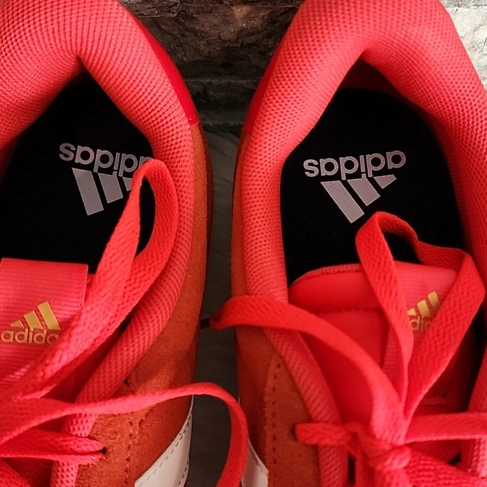 Adidas VL Court 3.0 Orange / Red and White Sneakers Brand New